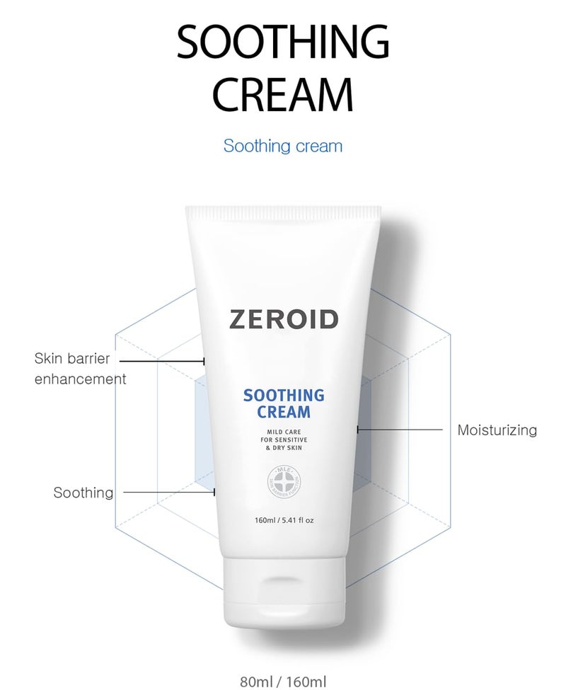 ZEROID | Soothing Cream | Face Moisturizer for Sensitive Skin | Face Cream for Skin Barrier Repair | Facial Lotion for Soothing & Calming | Dermocosmetic Lotion | Korean Skin Care | 5.41 fl oz (160ml) - Image 2